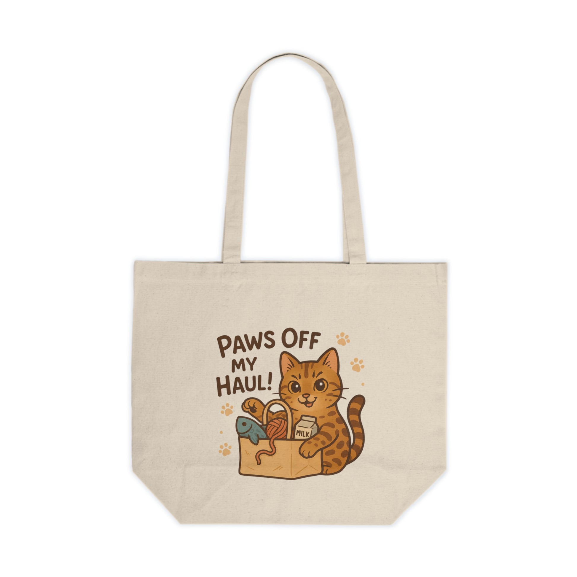 Cute Cat Canvas Shopping Tote - Paws Off My Haul! Eco-Friendly Bag for Cat Lovers, Grocery Tote, Gift for Pet Owners, Reusable Shopping Bag
