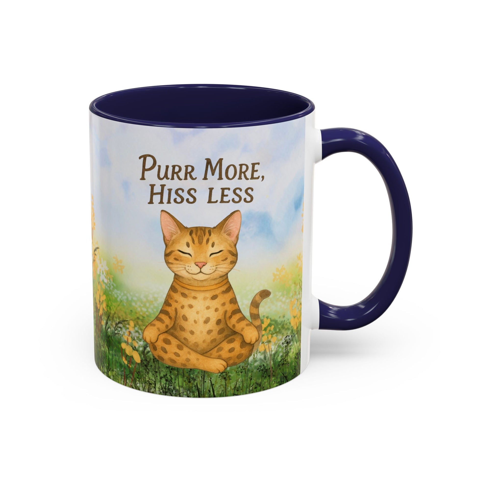 Funny Cat Lover Mug, 'Purr More, Hiss Less' Ceramic Mug, Cat Lover Gift, Cozy Mug, Cat Owner Present