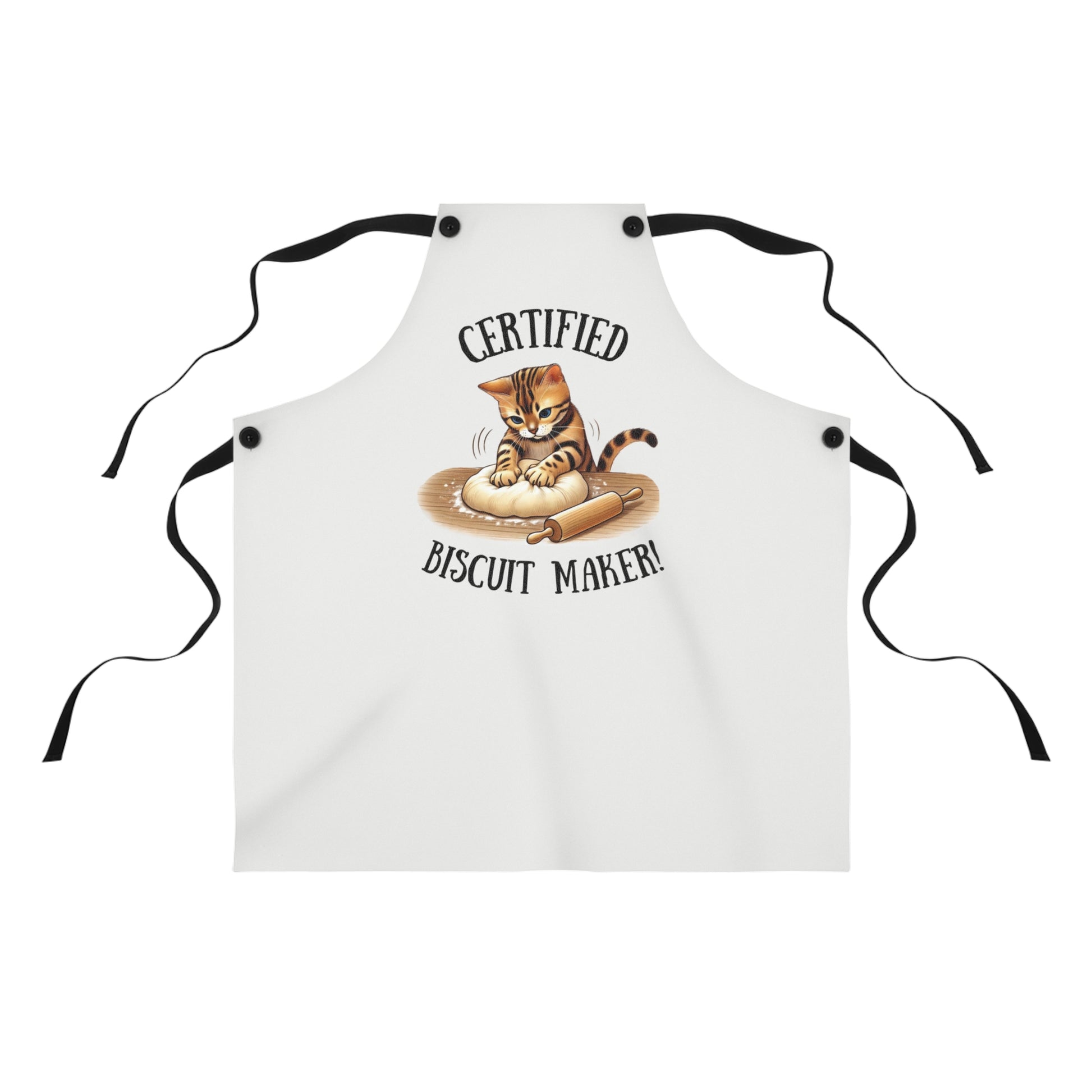 Certified Biscuit Maker Apron - Fun Cat Cooking Gift, Baking Apparel for Cat Lovers, Kitchen Accessory, Unique Gift for Bakers