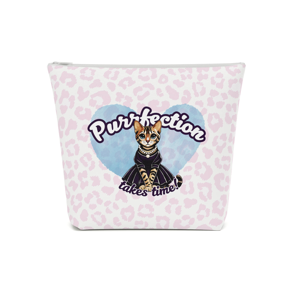 Purrfection Takes Time Cosmetic Bag | Cat Lover's Makeup Organizer