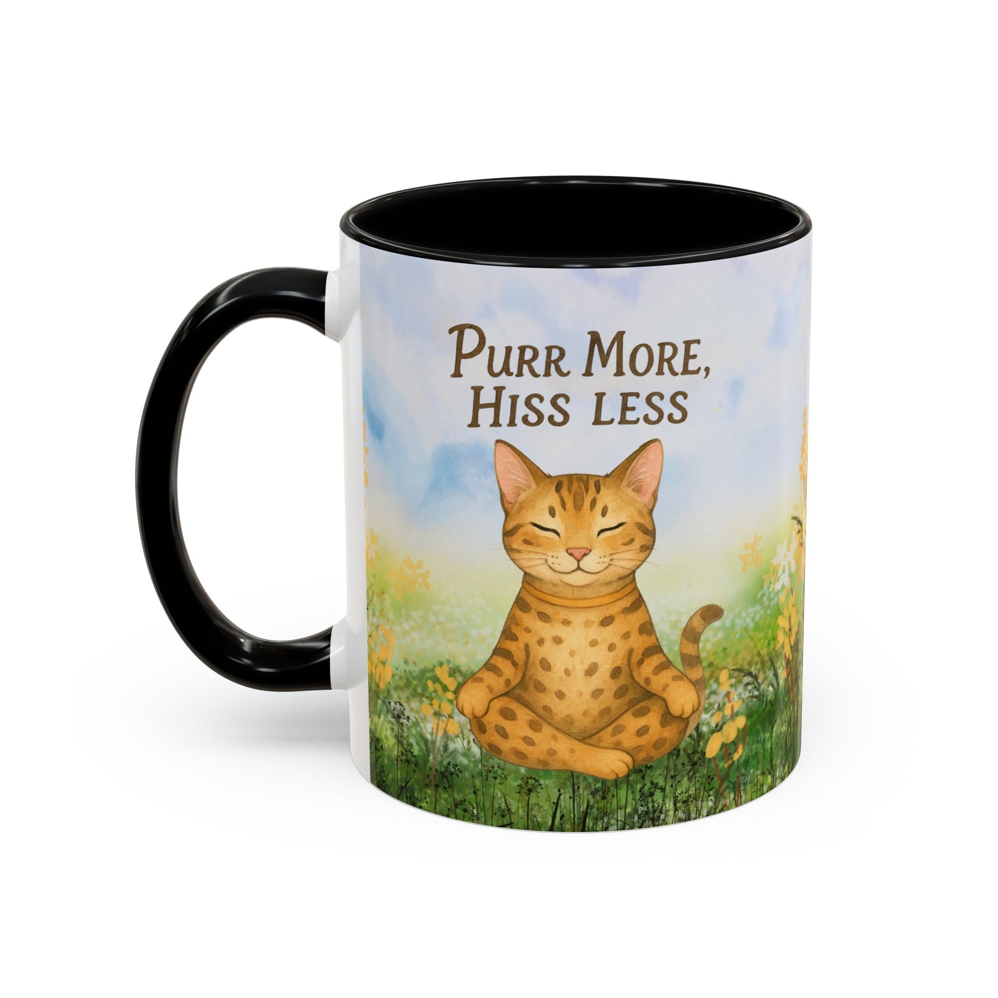 Funny Cat Lover Mug, 'Purr More, Hiss Less' Ceramic Mug, Cat Lover Gift, Cozy Mug, Cat Owner Present
