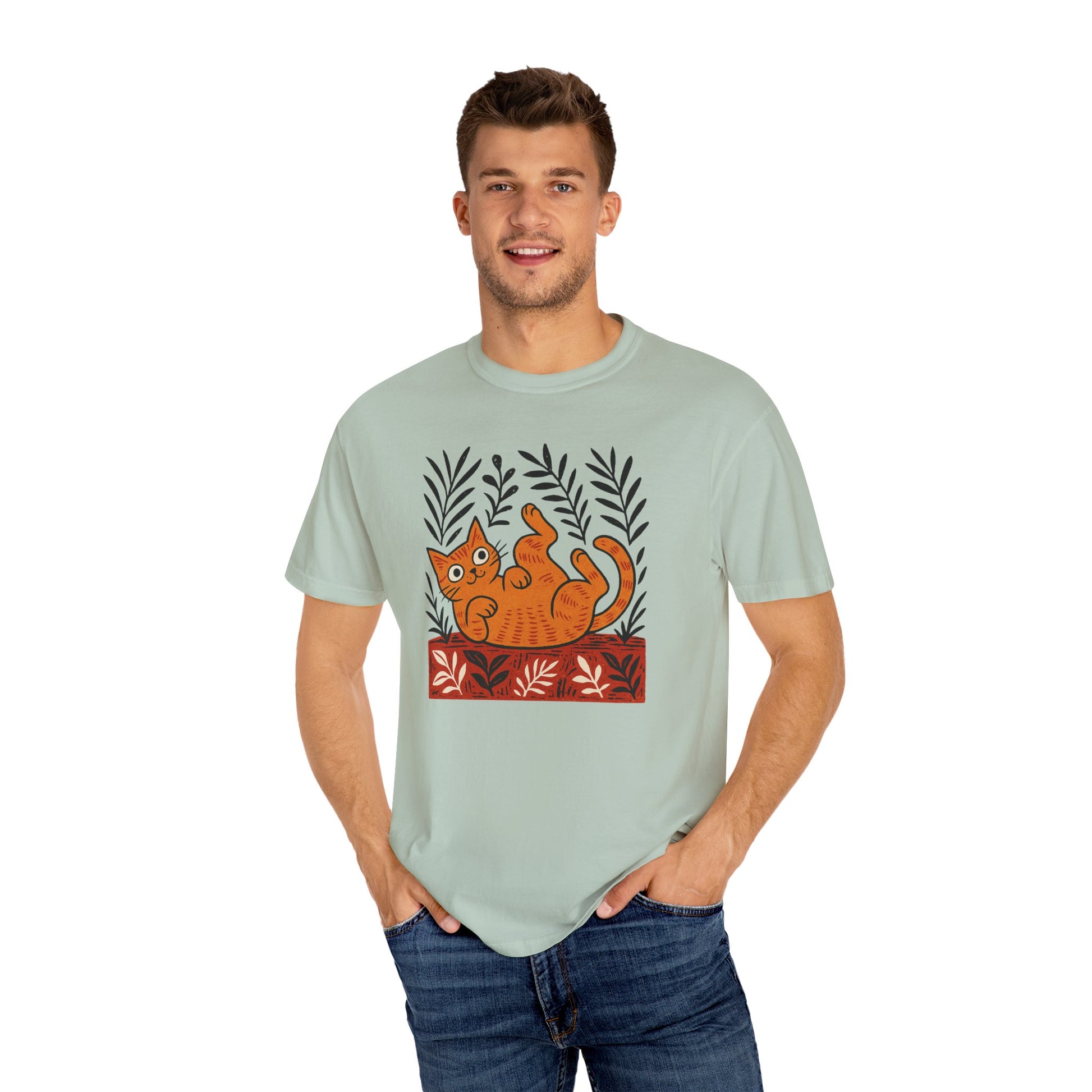 Comfort Colors® Matisse Inspired Cat Shirt, Artistic Design, Cat Lover Gift, Artist T-Shirt, Colorful Art Cat Tee, Gift for Cat Lovers