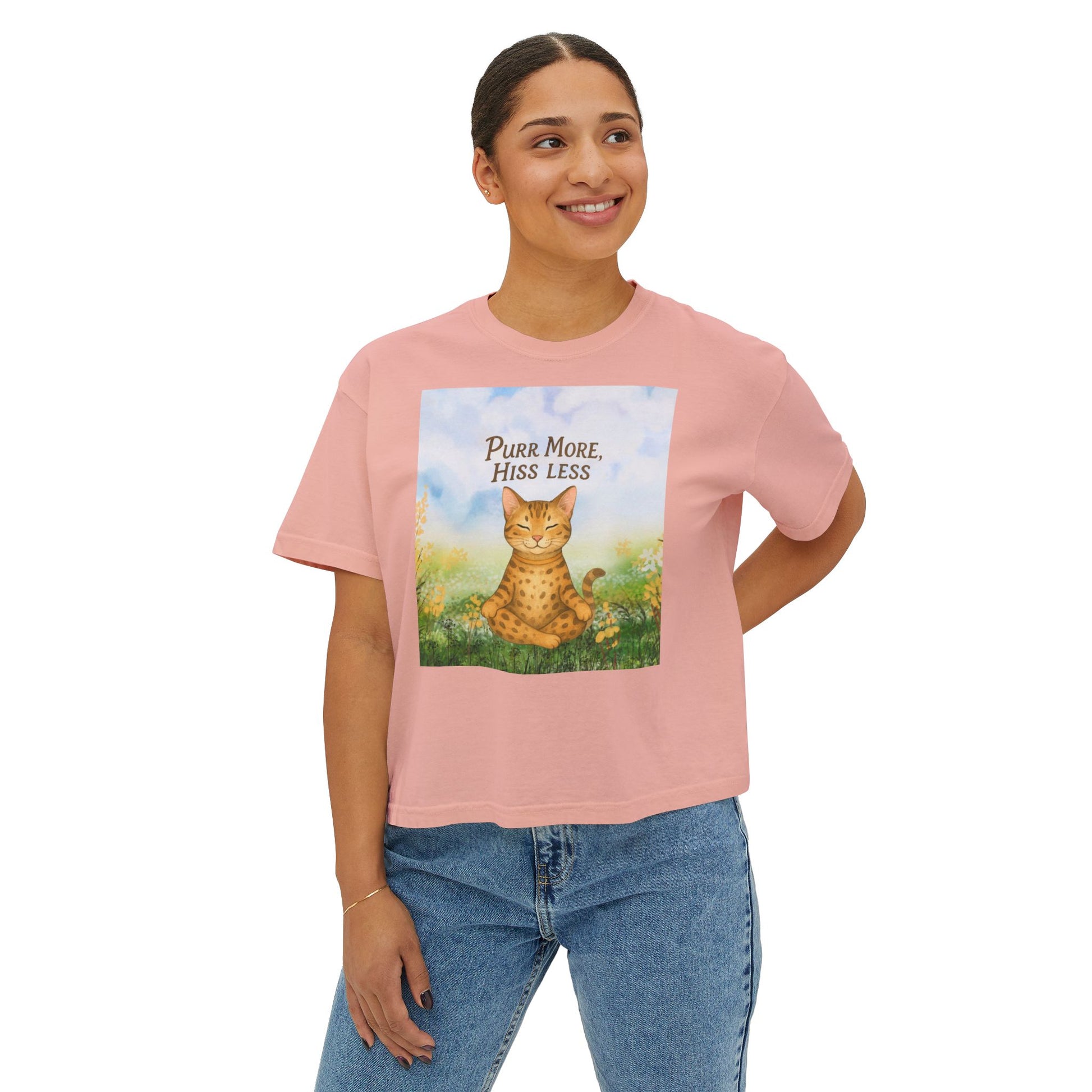T-shirt for Cat Lovers, Purr More Hiss Less Design, Cozy Womens T-Shirt, Cat Lover Gift for Birthdays, Cat Lover Apparel, Comfort Colors