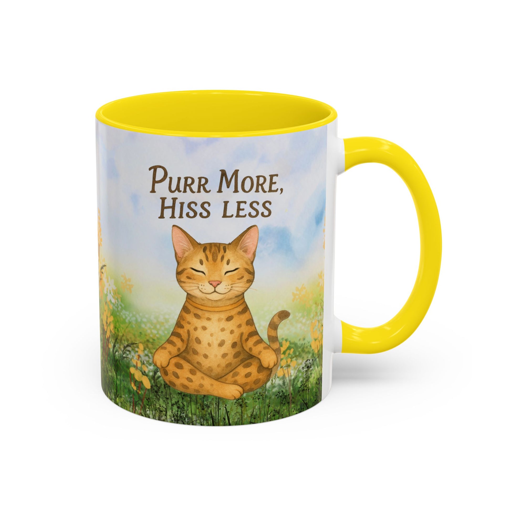 Funny Cat Lover Mug, 'Purr More, Hiss Less' Ceramic Mug, Cat Lover Gift, Cozy Mug, Cat Owner Present