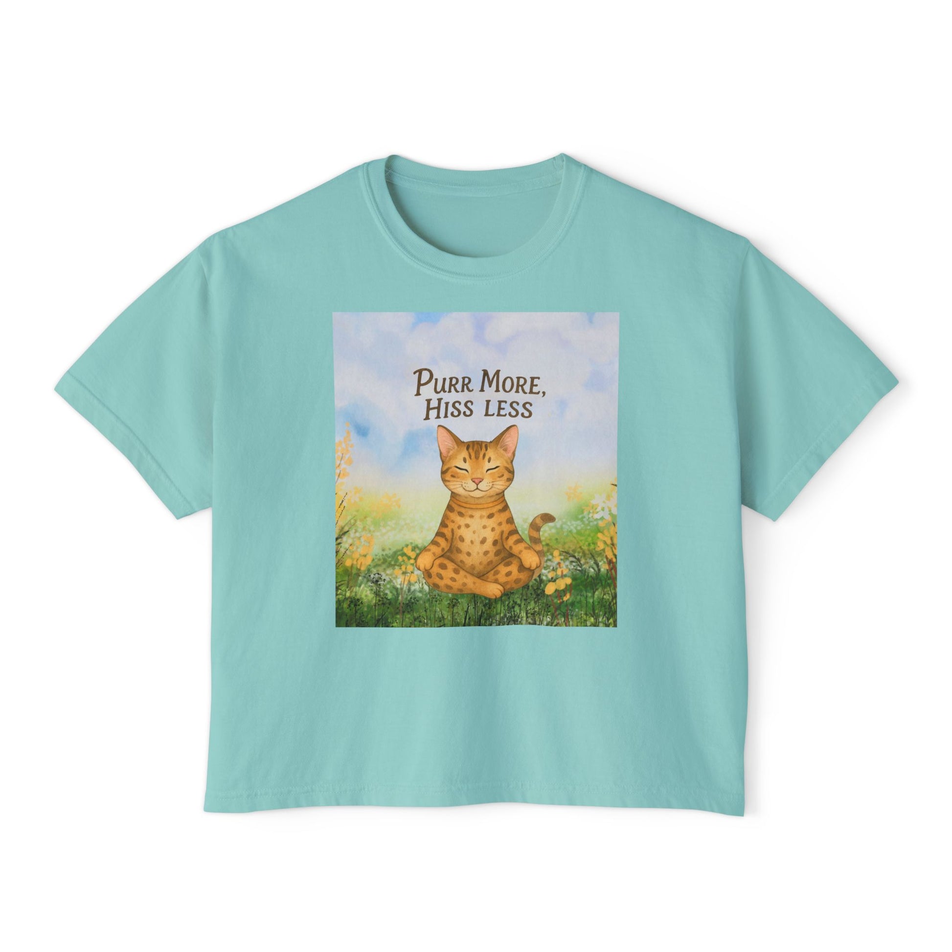 T-shirt for Cat Lovers, Purr More Hiss Less Design, Cozy Womens T-Shirt, Cat Lover Gift for Birthdays, Cat Lover Apparel, Comfort Colors