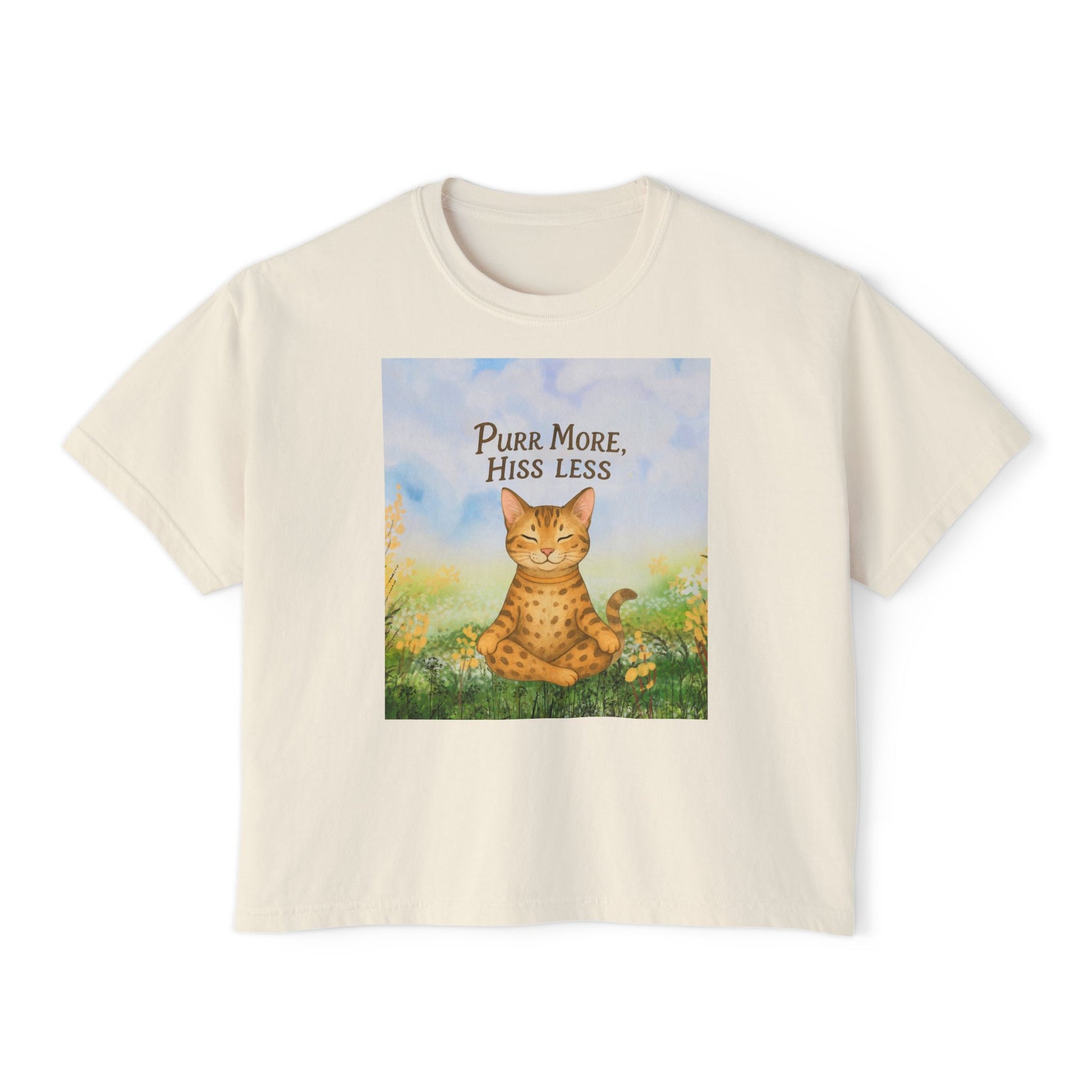 T-shirt for Cat Lovers, Purr More Hiss Less Design, Cozy Womens T-Shirt, Cat Lover Gift for Birthdays, Cat Lover Apparel, Comfort Colors