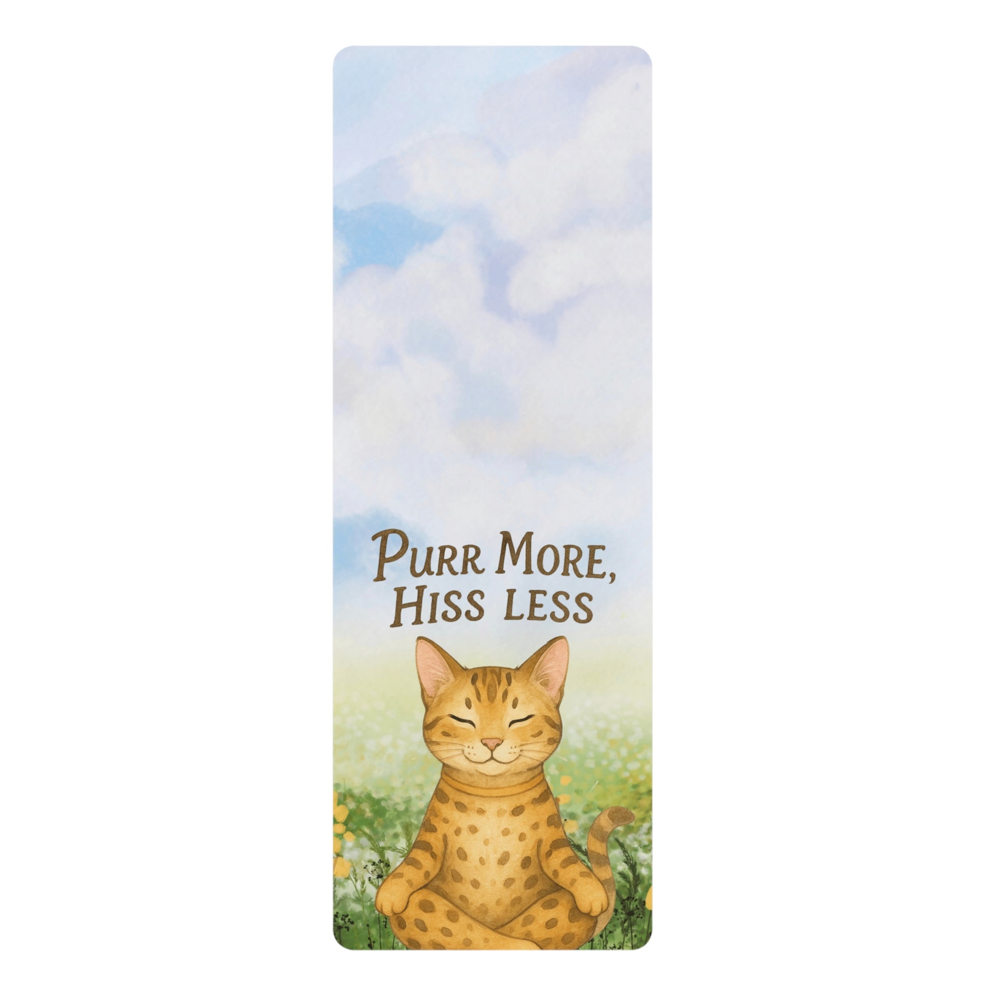 Yoga Mat for Cat Lovers - Purr More, Hiss Less Design, Exercise Accessory, Cat Lover Gift, Home Fitness, Meditation Mat