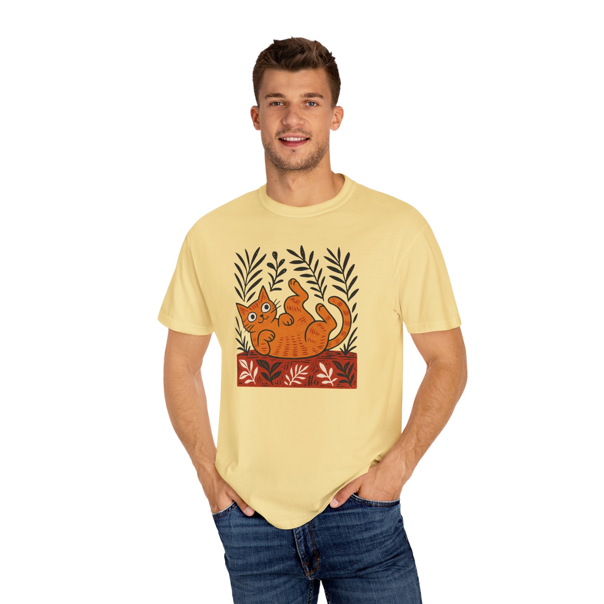 Comfort Colors® Matisse Inspired Cat Shirt, Artistic Design, Cat Lover Gift, Artist T-Shirt, Colorful Art Cat Tee, Gift for Cat Lovers