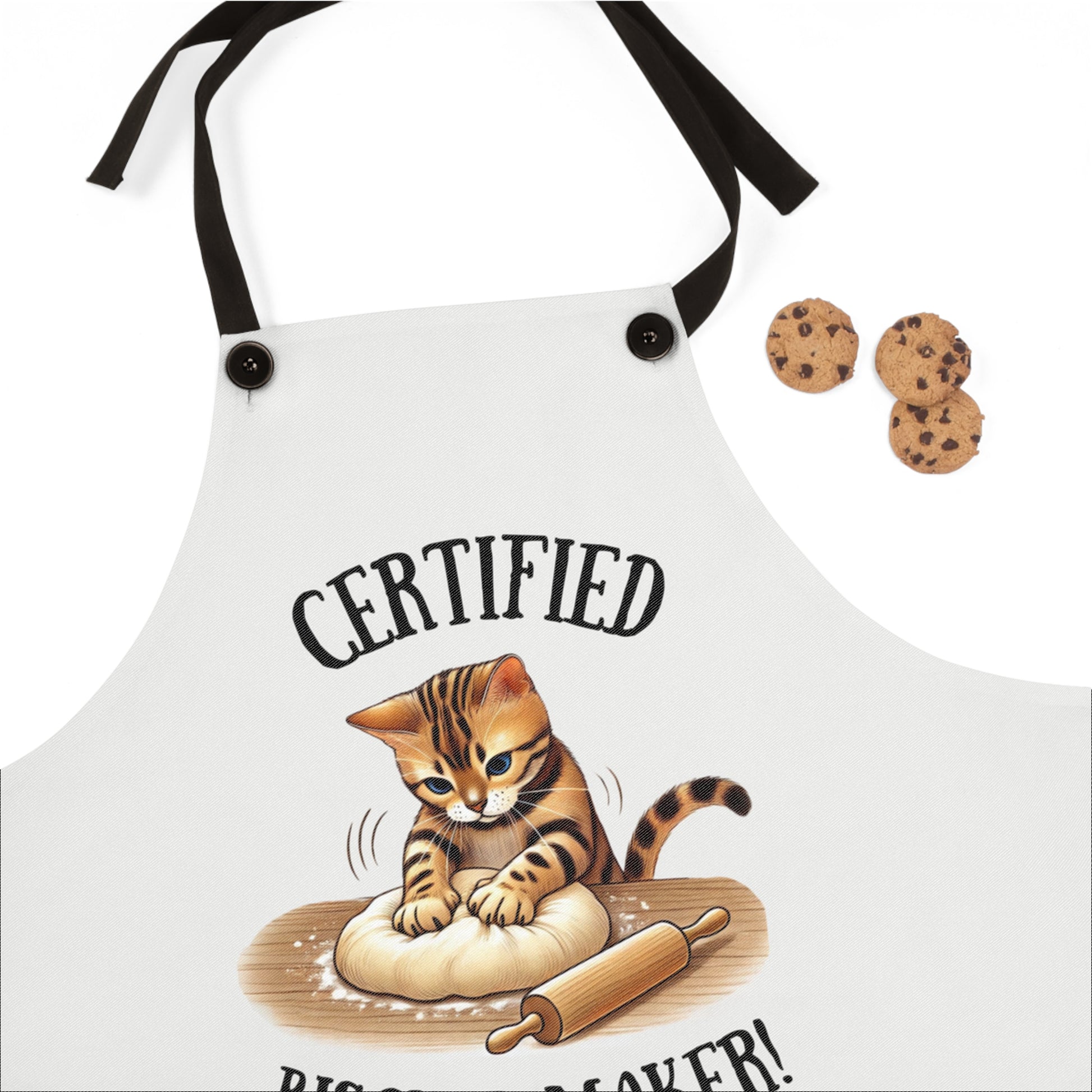 Certified Biscuit Maker Apron - Fun Cat Cooking Gift, Baking Apparel for Cat Lovers, Kitchen Accessory, Unique Gift for Bakers