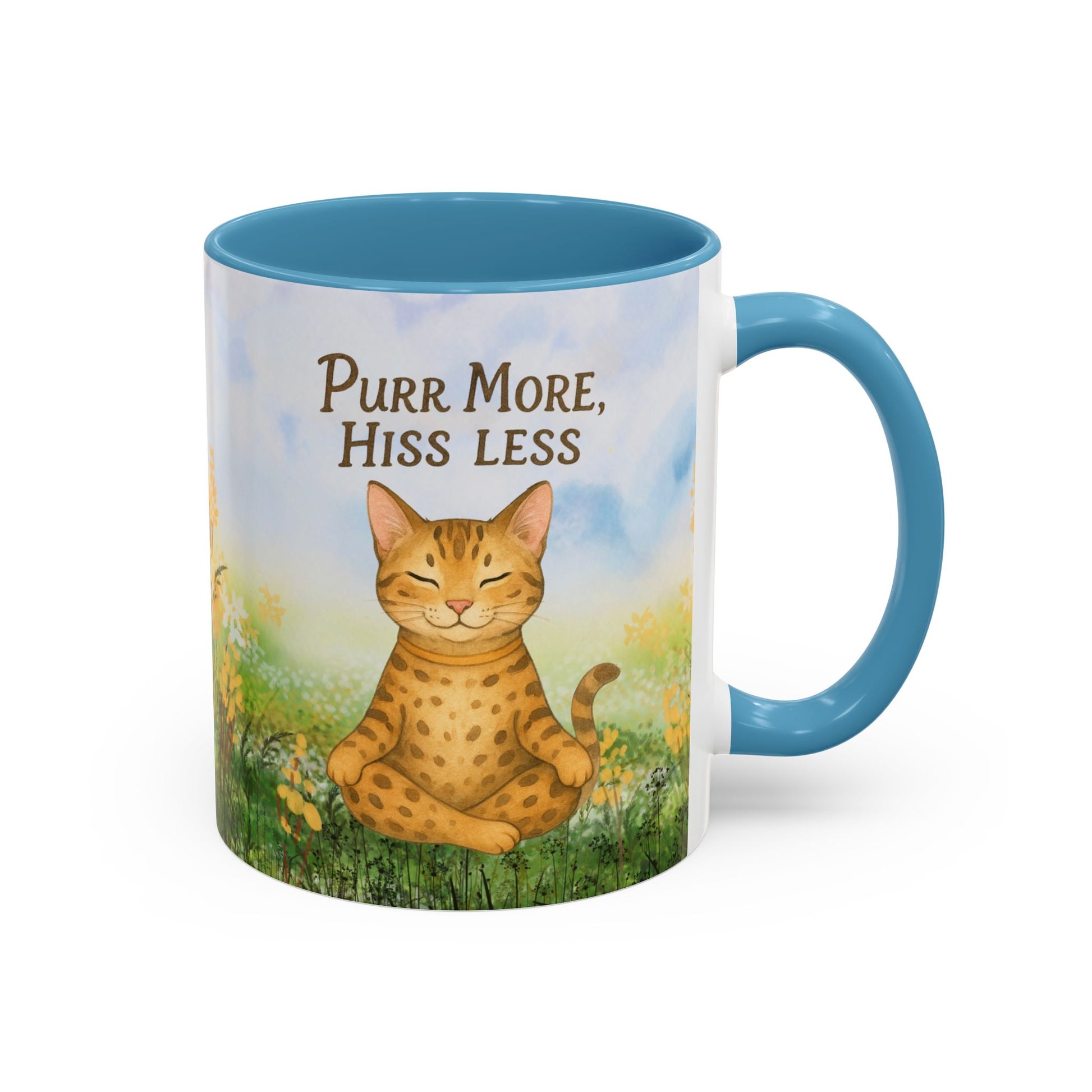 Funny Cat Lover Mug, 'Purr More, Hiss Less' Ceramic Mug, Cat Lover Gift, Cozy Mug, Cat Owner Present