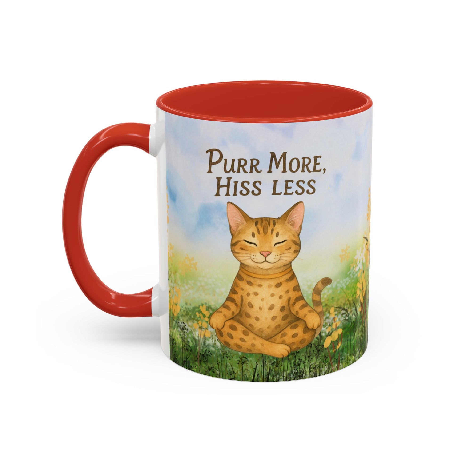 Funny Cat Lover Mug, 'Purr More, Hiss Less' Ceramic Mug, Cat Lover Gift, Cozy Mug, Cat Owner Present