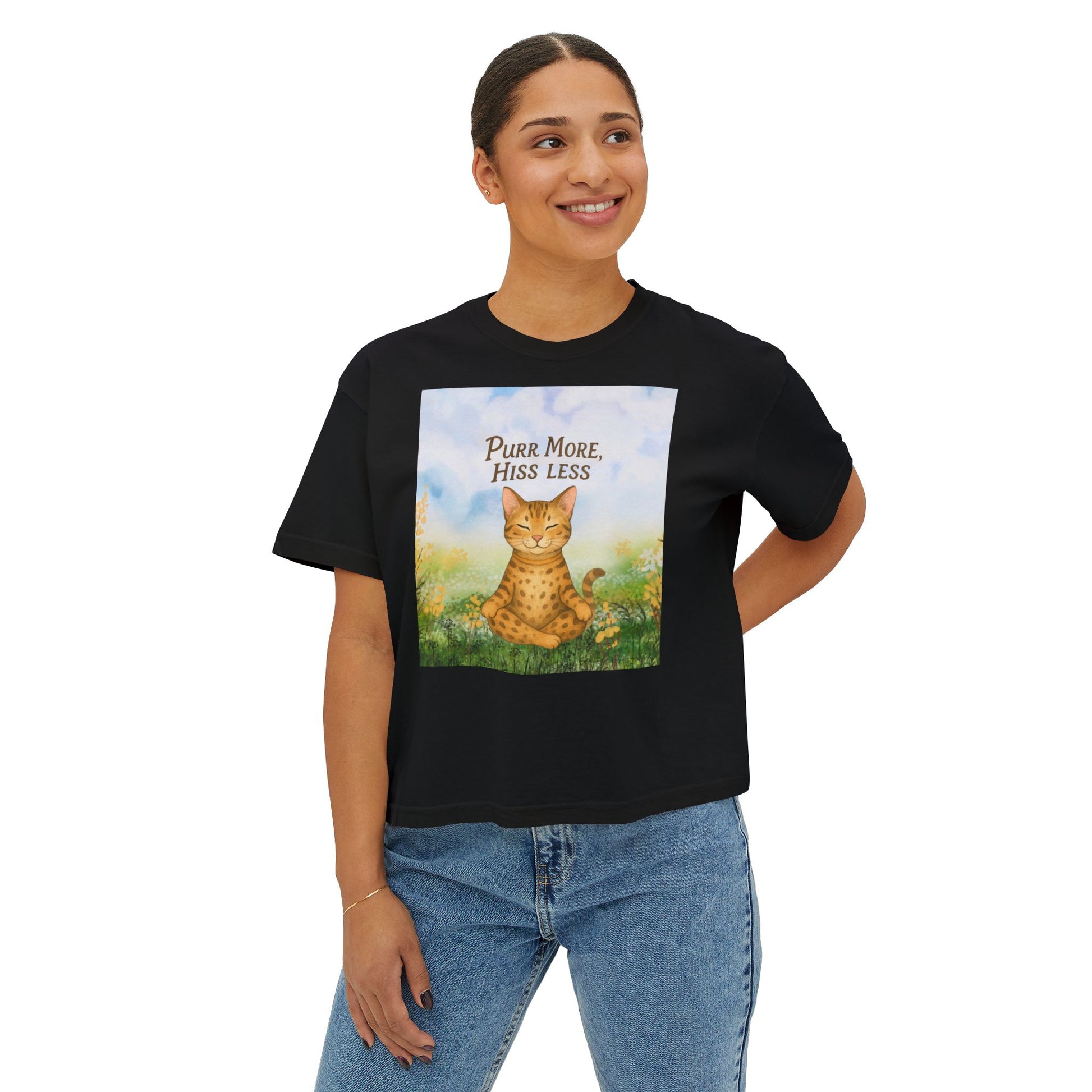 T-shirt for Cat Lovers, Purr More Hiss Less Design, Cozy Womens T-Shirt, Cat Lover Gift for Birthdays, Cat Lover Apparel, Comfort Colors