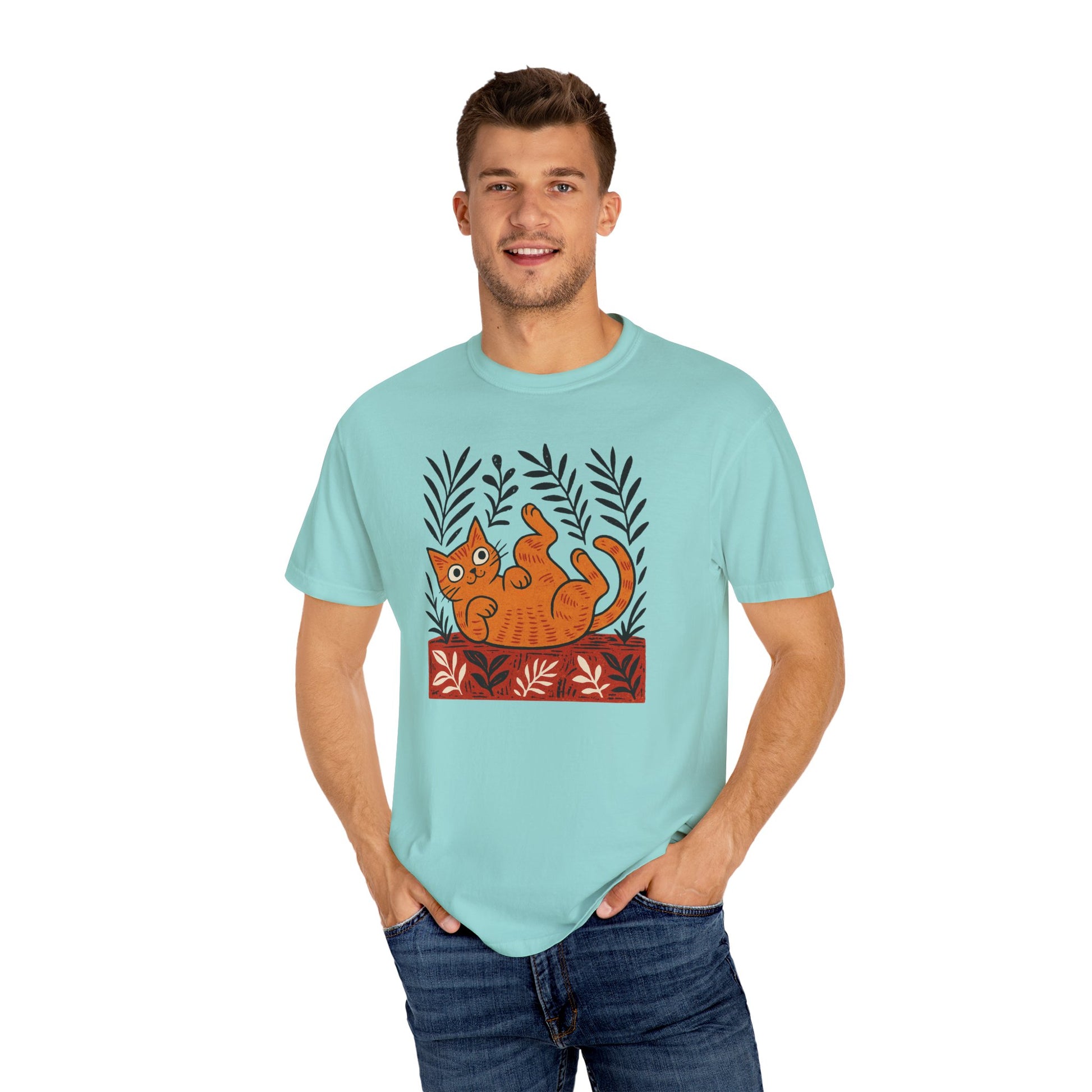 Comfort Colors® Matisse Inspired Cat Shirt, Artistic Design, Cat Lover Gift, Artist T-Shirt, Colorful Art Cat Tee, Gift for Cat Lovers