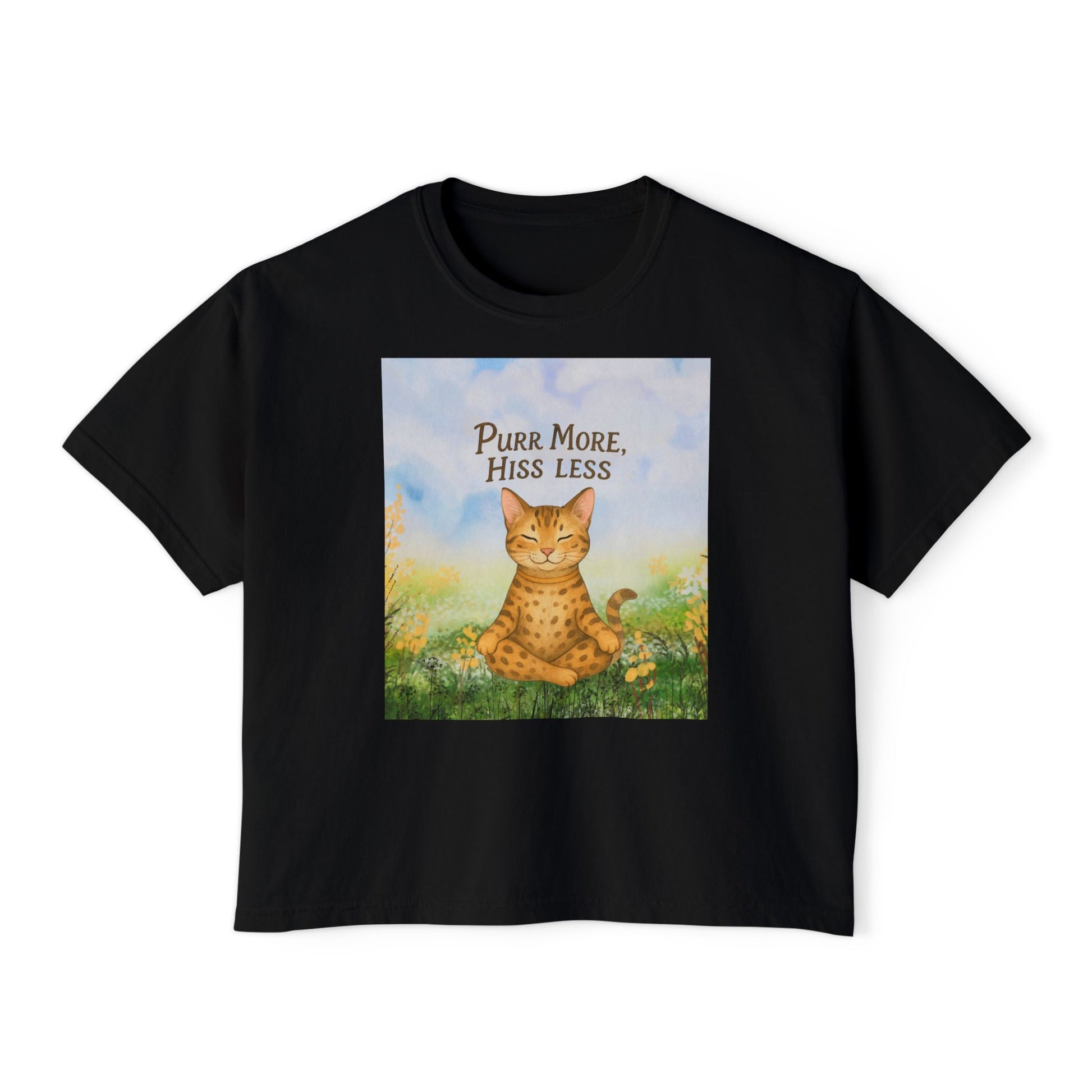 T-shirt for Cat Lovers, Purr More Hiss Less Design, Cozy Womens T-Shirt, Cat Lover Gift for Birthdays, Cat Lover Apparel, Comfort Colors