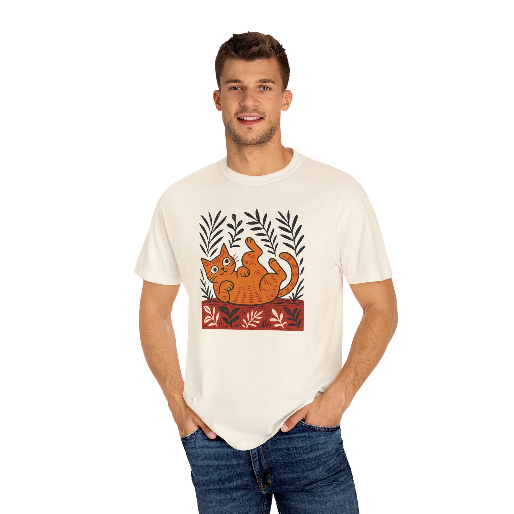 Comfort Colors® Matisse Inspired Cat Shirt, Artistic Design, Cat Lover Gift, Artist T-Shirt, Colorful Art Cat Tee, Gift for Cat Lovers