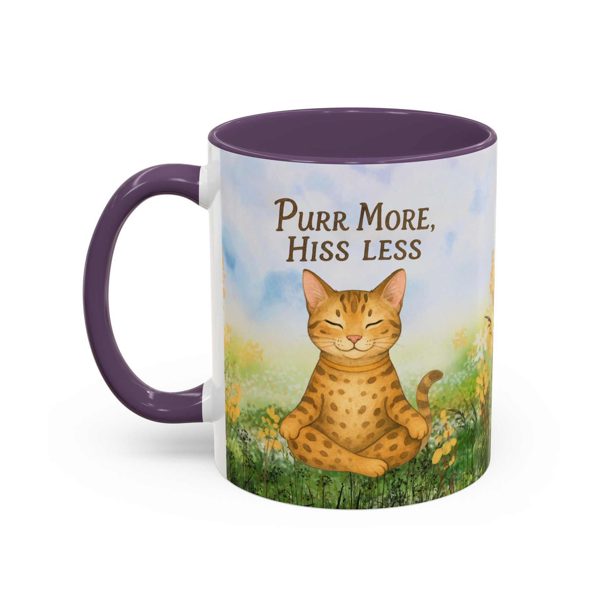 Funny Cat Lover Mug, 'Purr More, Hiss Less' Ceramic Mug, Cat Lover Gift, Cozy Mug, Cat Owner Present