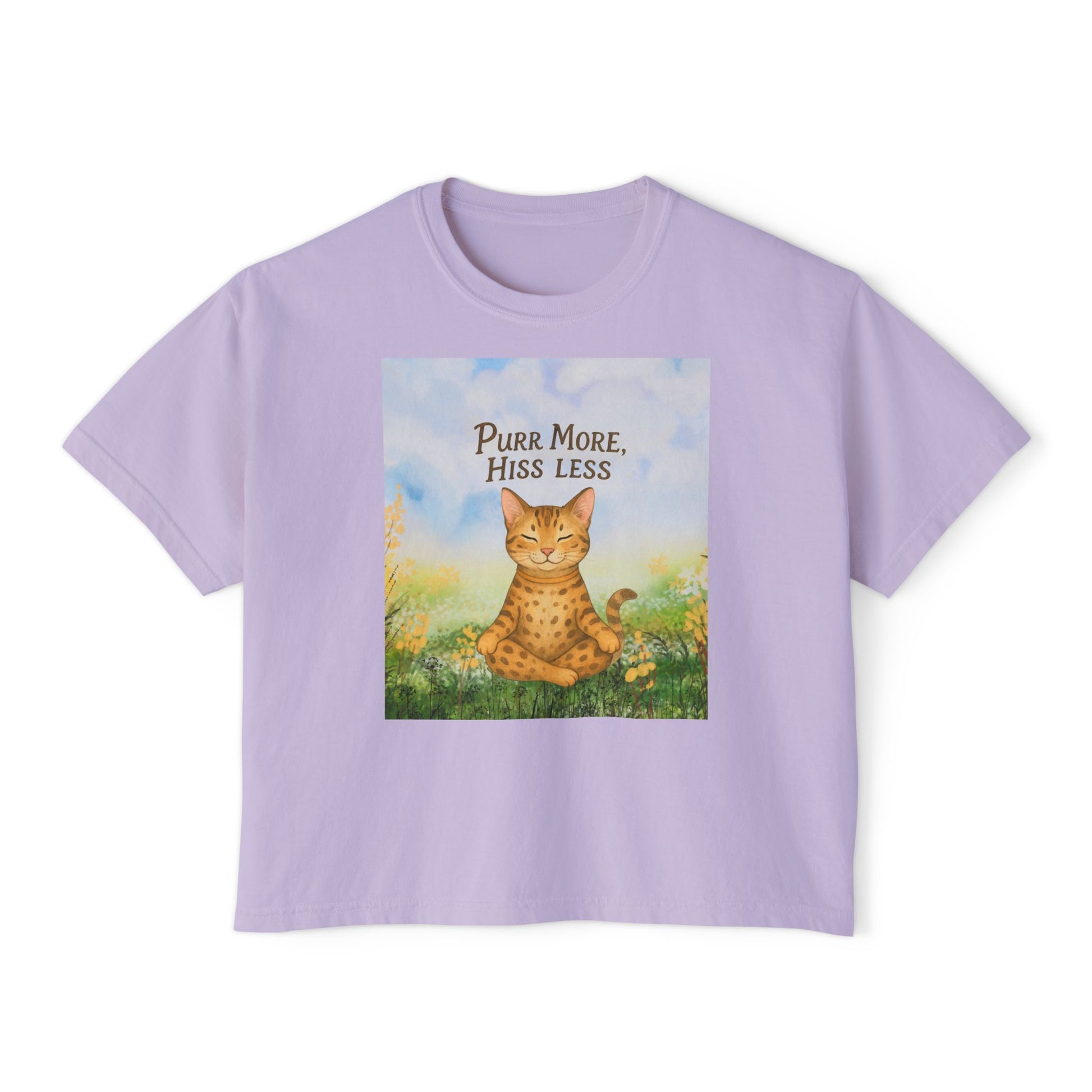 T-shirt for Cat Lovers, Purr More Hiss Less Design, Cozy Womens T-Shirt, Cat Lover Gift for Birthdays, Cat Lover Apparel, Comfort Colors