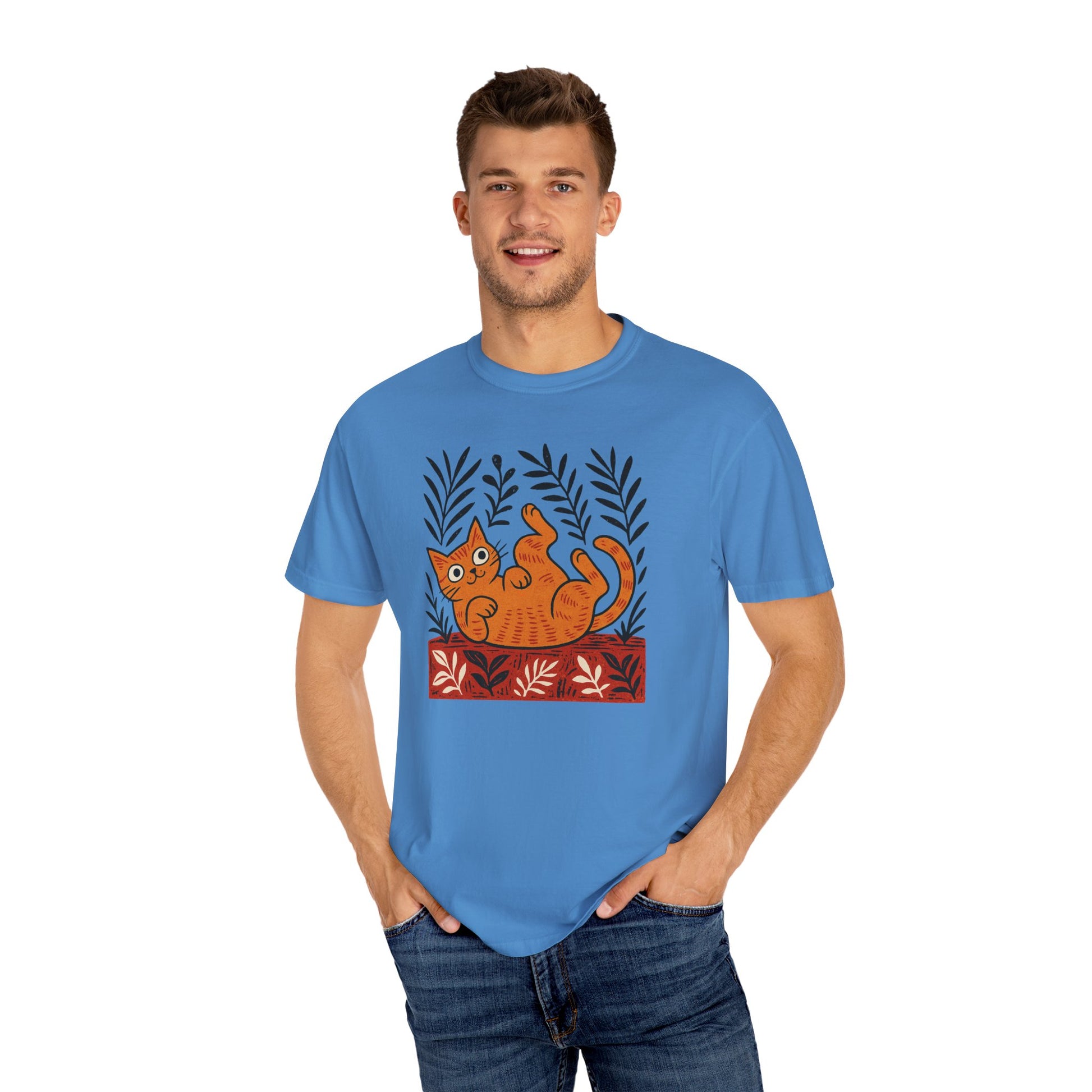 Comfort Colors® Matisse Inspired Cat Shirt, Artistic Design, Cat Lover Gift, Artist T-Shirt, Colorful Art Cat Tee, Gift for Cat Lovers