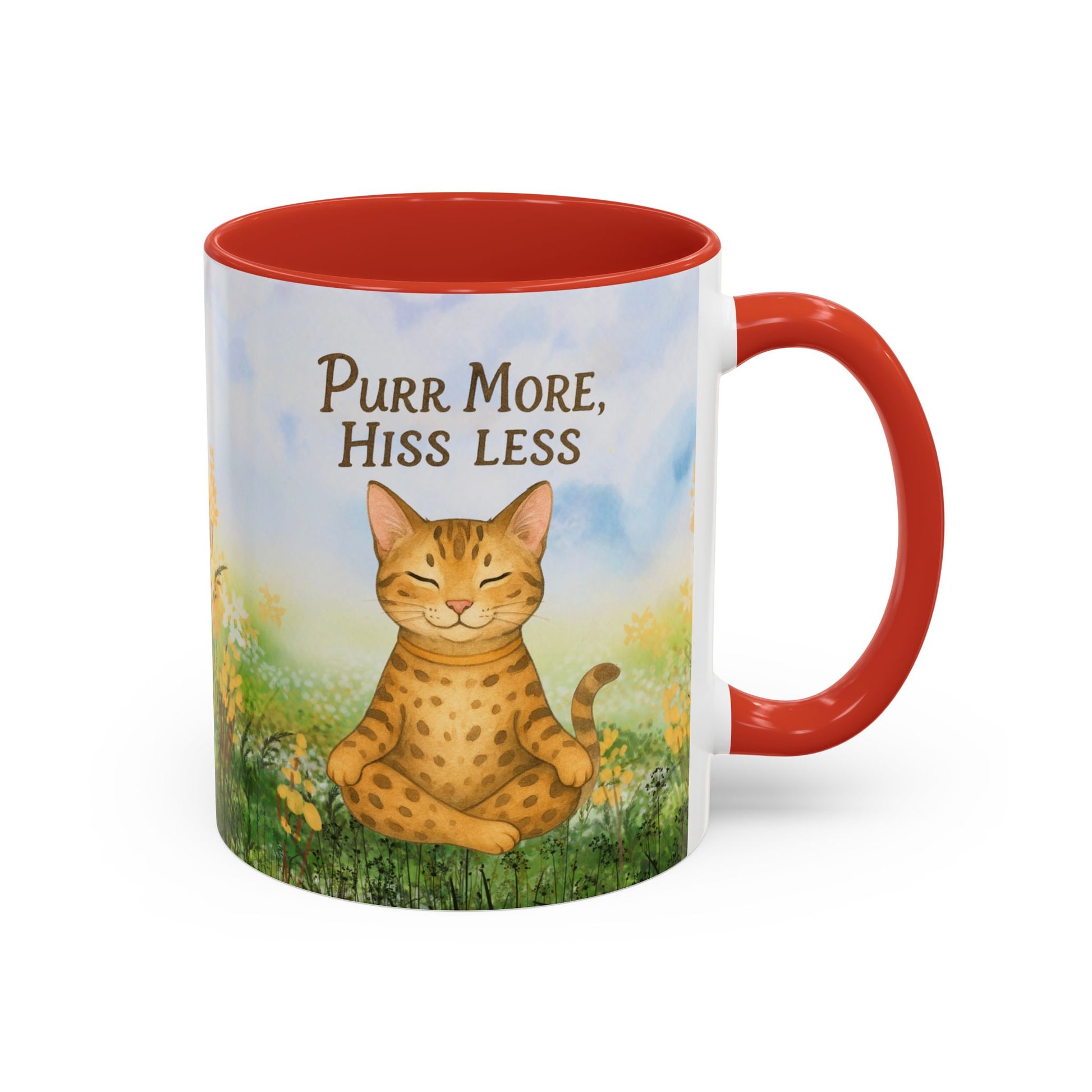 Funny Cat Lover Mug, 'Purr More, Hiss Less' Ceramic Mug, Cat Lover Gift, Cozy Mug, Cat Owner Present