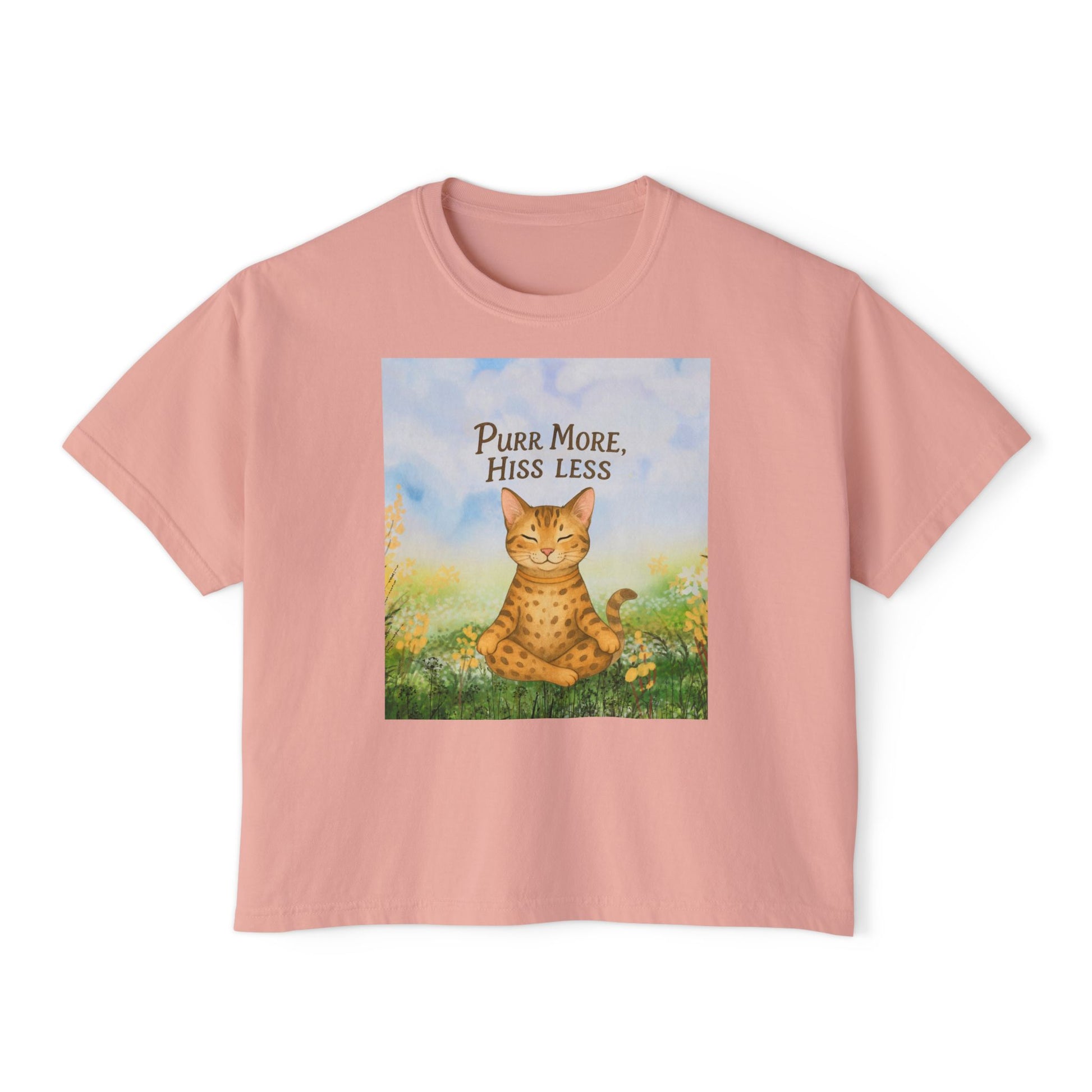 T-shirt for Cat Lovers, Purr More Hiss Less Design, Cozy Womens T-Shirt, Cat Lover Gift for Birthdays, Cat Lover Apparel, Comfort Colors