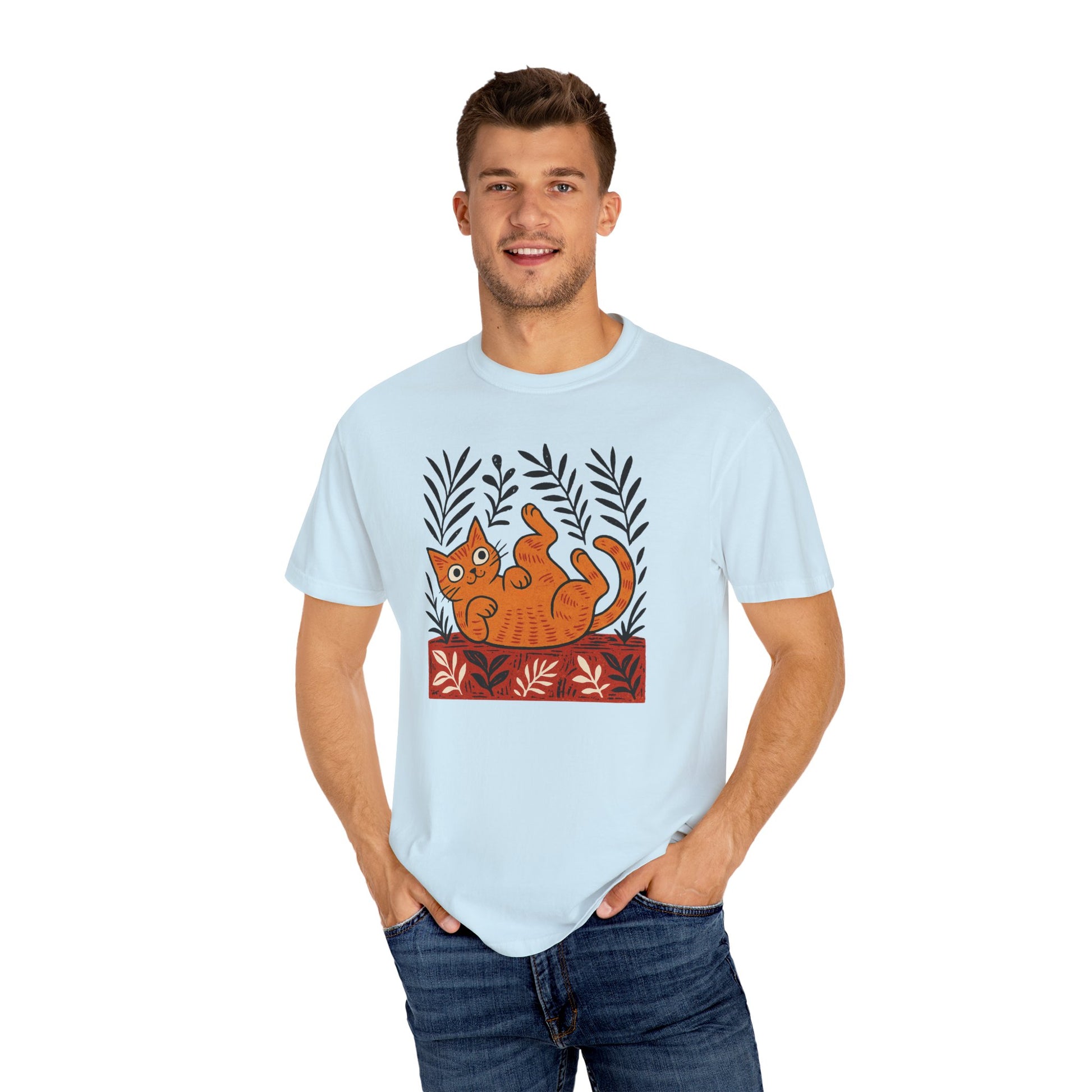 Comfort Colors® Matisse Inspired Cat Shirt, Artistic Design, Cat Lover Gift, Artist T-Shirt, Colorful Art Cat Tee, Gift for Cat Lovers