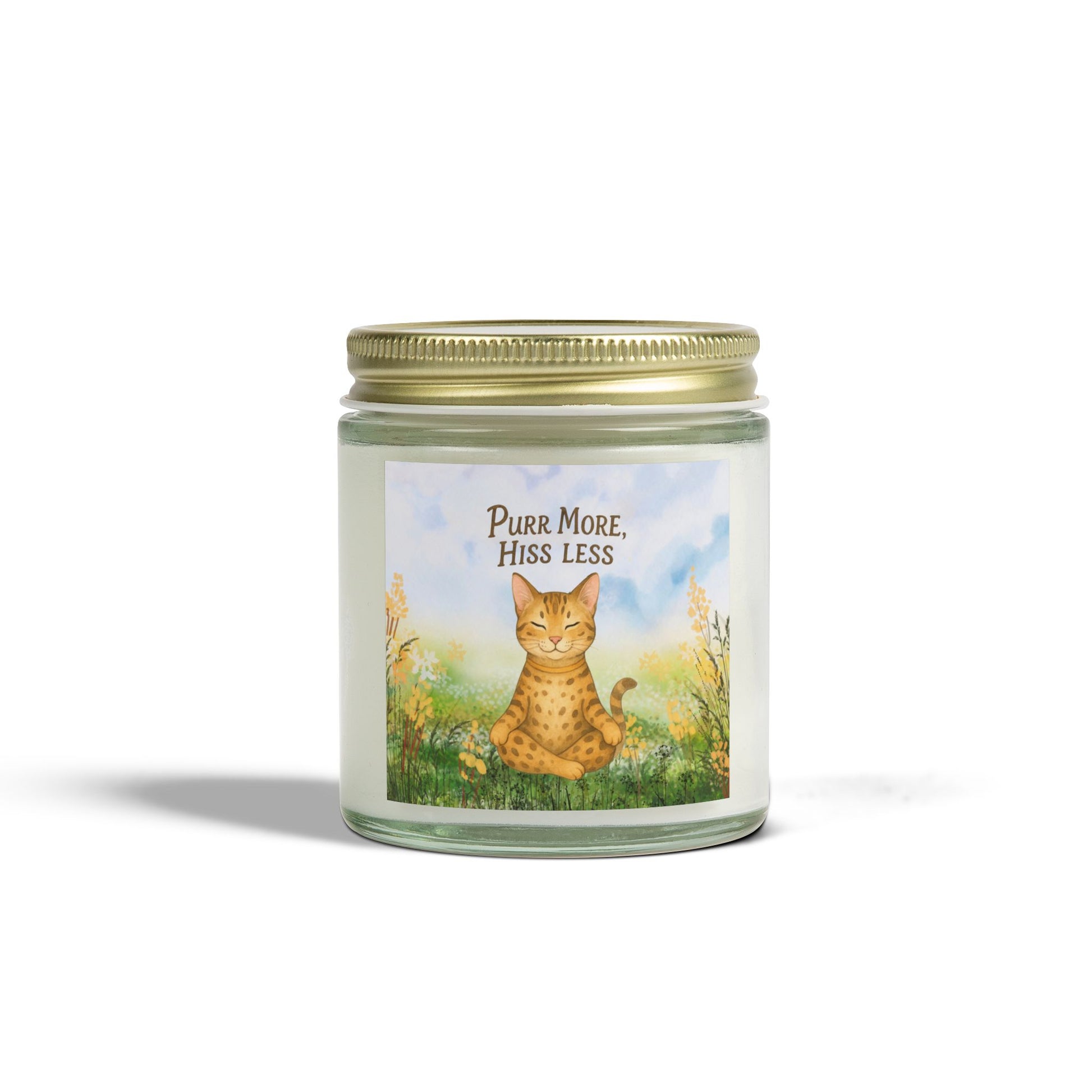 Scented Candles for Cat Lovers - Purr More, Hiss Less - Coconut Apricot Wax, 4oz & 9oz, Cat Lover Gifts, Relaxing Home Decor