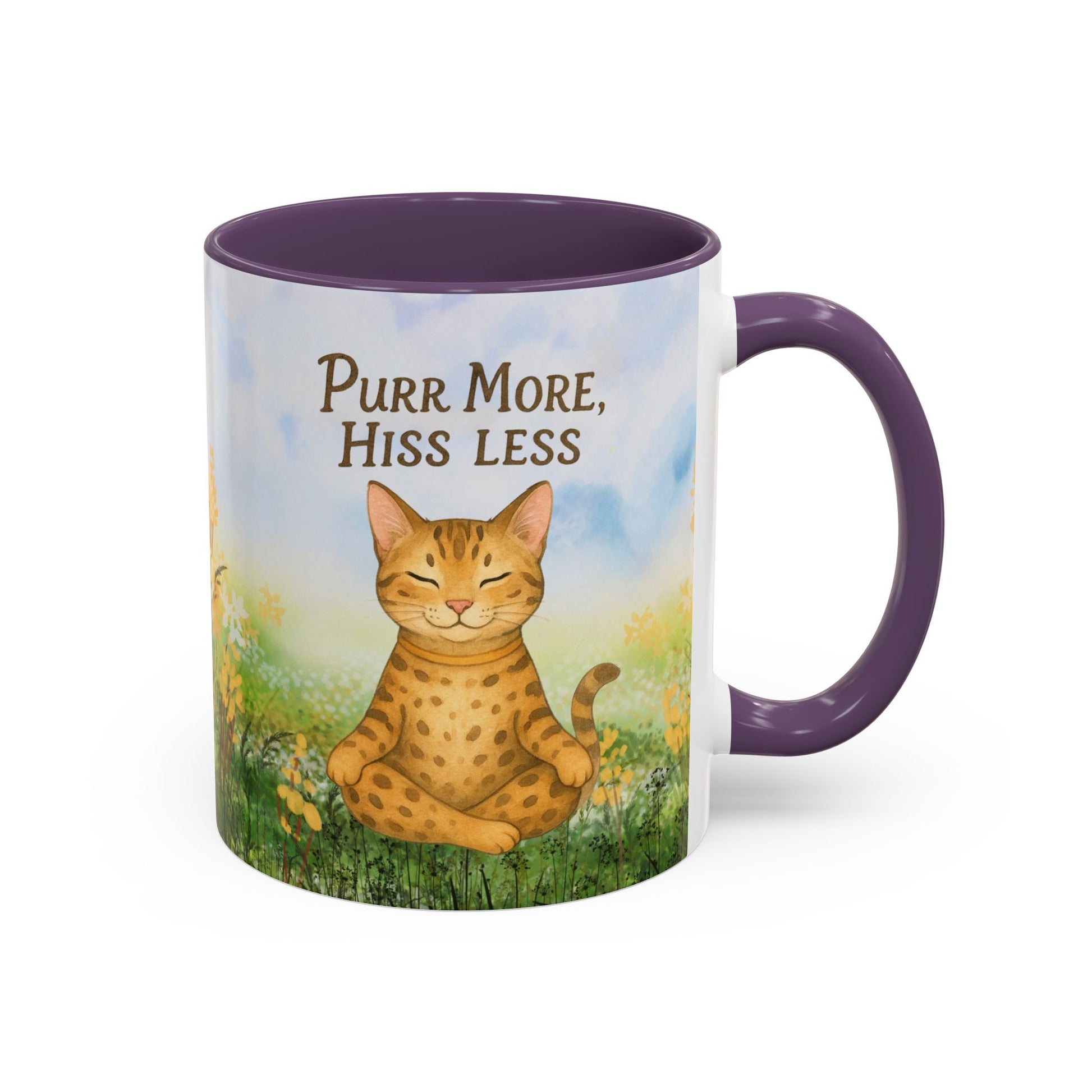 Funny Cat Lover Mug, 'Purr More, Hiss Less' Ceramic Mug, Cat Lover Gift, Cozy Mug, Cat Owner Present