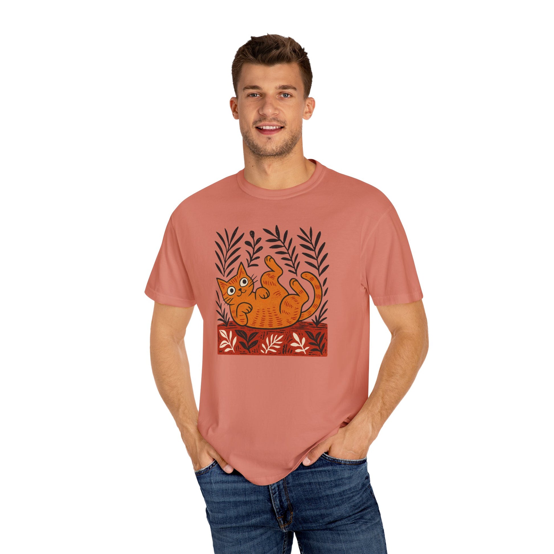 Comfort Colors® Matisse Inspired Cat Shirt, Artistic Design, Cat Lover Gift, Artist T-Shirt, Colorful Art Cat Tee, Gift for Cat Lovers