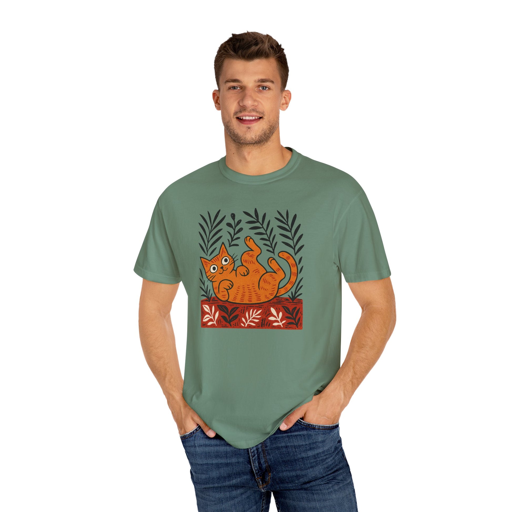 Comfort Colors® Matisse Inspired Cat Shirt, Artistic Design, Cat Lover Gift, Artist T-Shirt, Colorful Art Cat Tee, Gift for Cat Lovers
