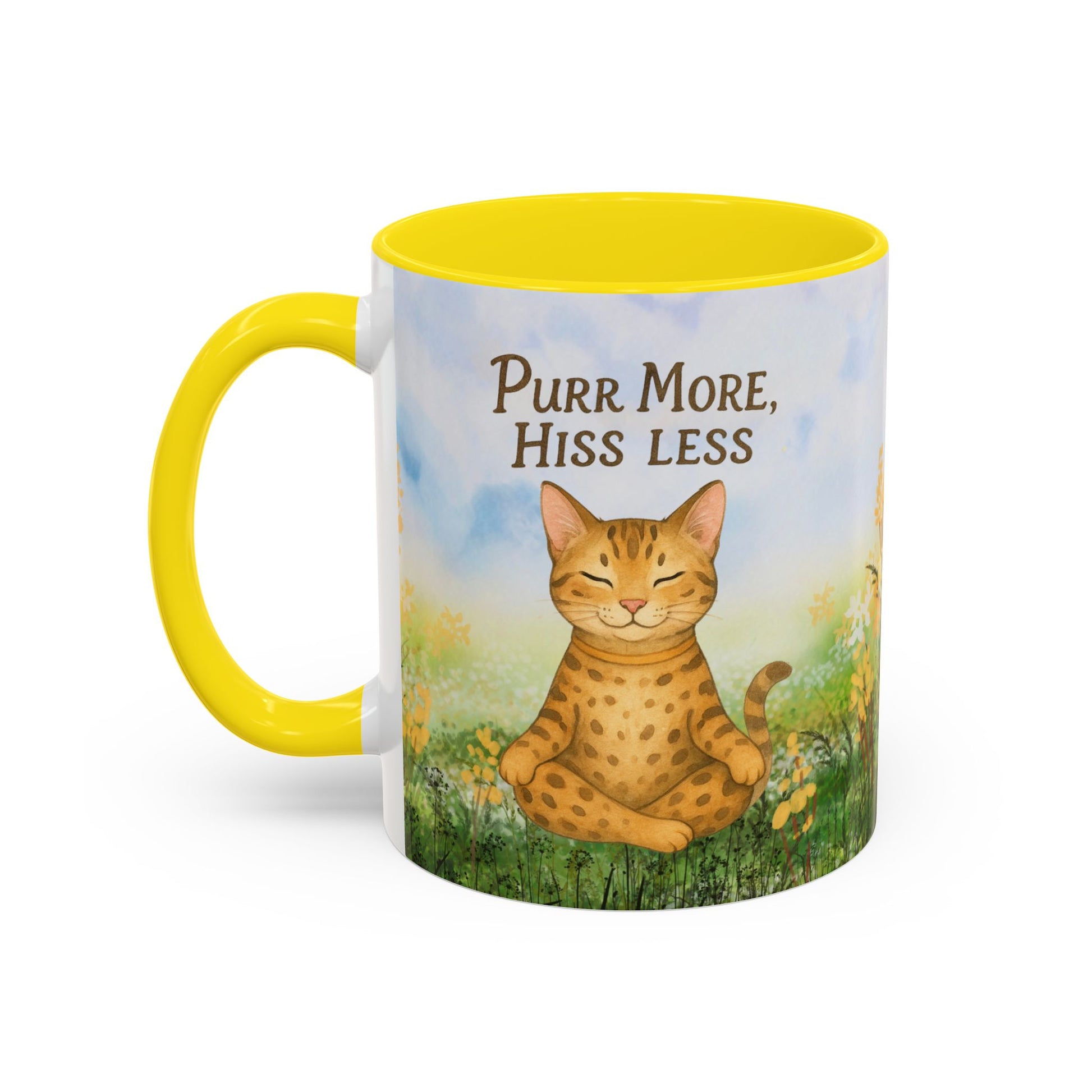 Funny Cat Lover Mug, 'Purr More, Hiss Less' Ceramic Mug, Cat Lover Gift, Cozy Mug, Cat Owner Present