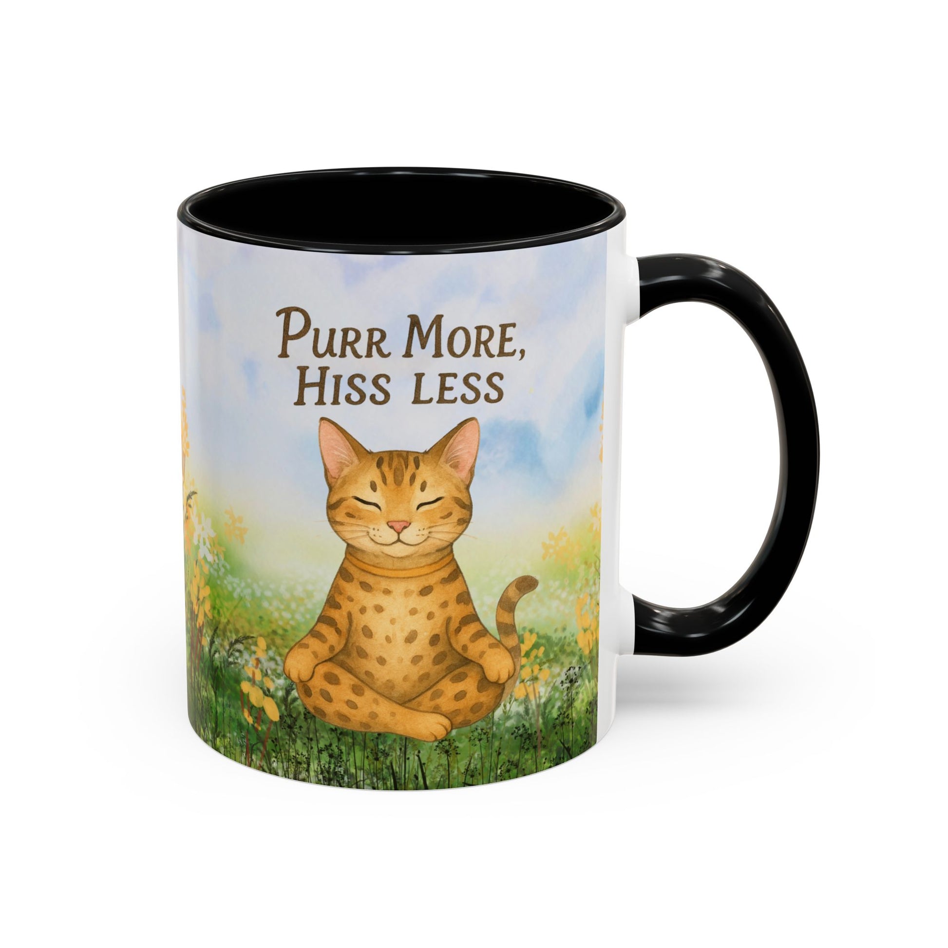 Funny Cat Lover Mug, 'Purr More, Hiss Less' Ceramic Mug, Cat Lover Gift, Cozy Mug, Cat Owner Present