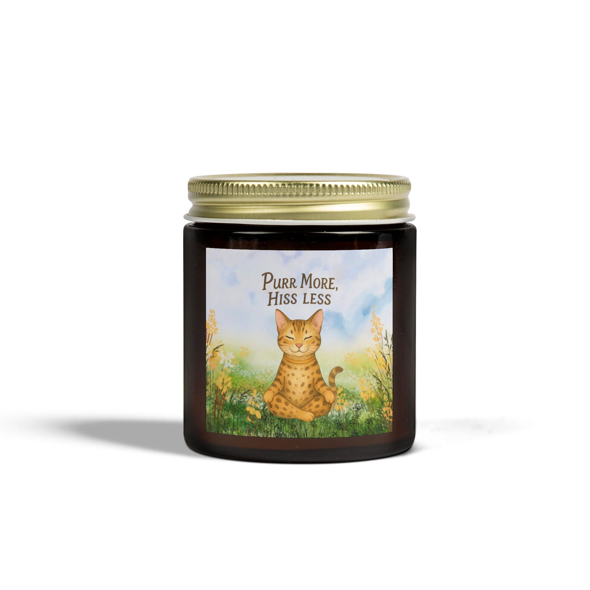 Scented Candles for Cat Lovers - Purr More, Hiss Less - Coconut Apricot Wax, 4oz & 9oz, Cat Lover Gifts, Relaxing Home Decor