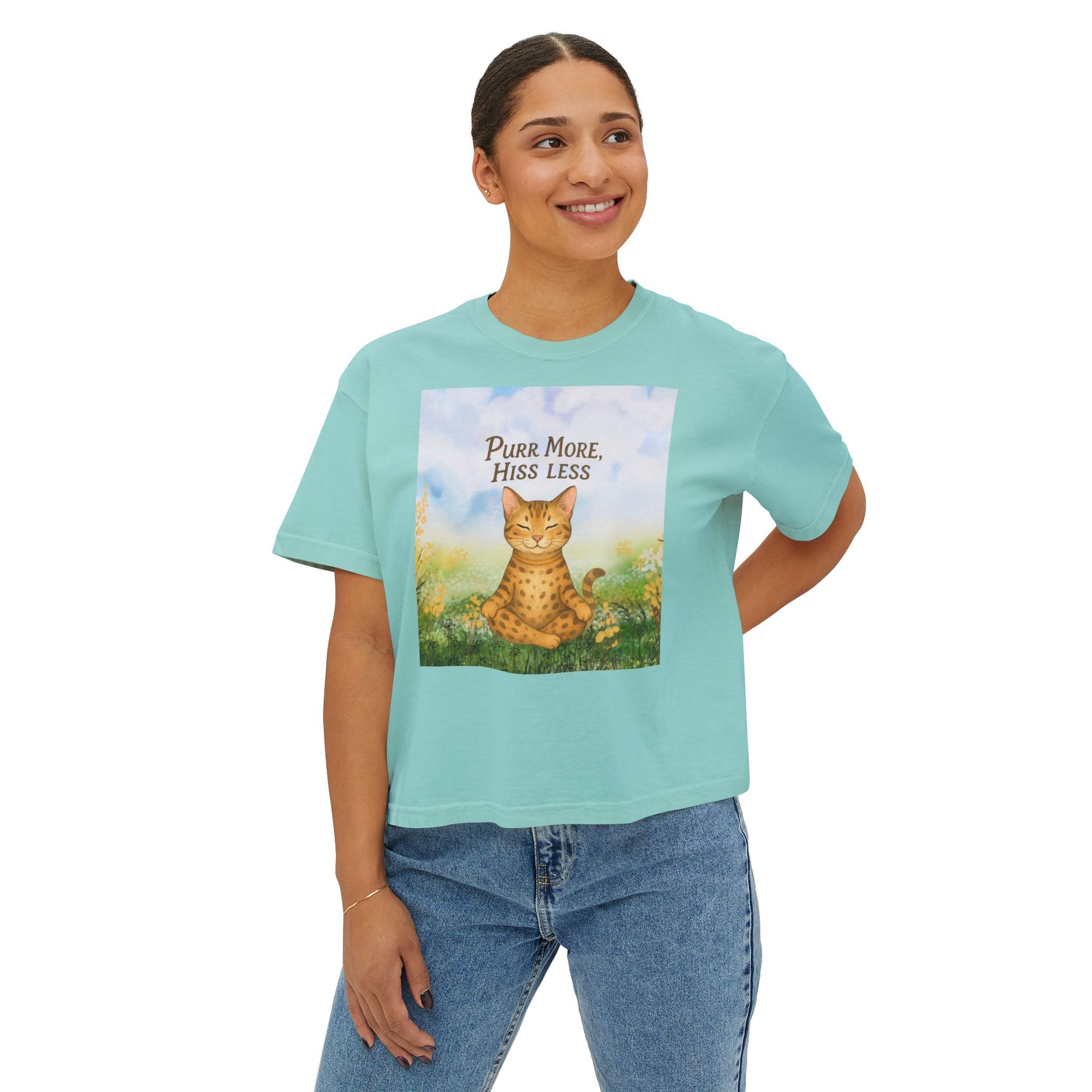 T-shirt for Cat Lovers, Purr More Hiss Less Design, Cozy Womens T-Shirt, Cat Lover Gift for Birthdays, Cat Lover Apparel, Comfort Colors