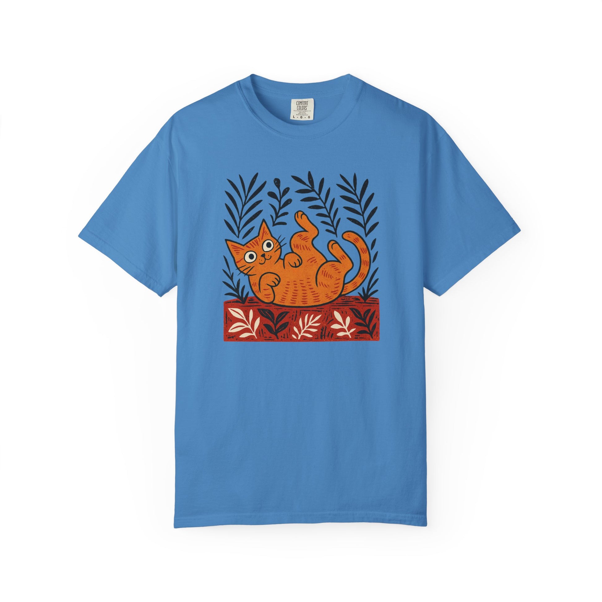 Comfort Colors® Matisse Inspired Cat Shirt, Artistic Design, Cat Lover Gift, Artist T-Shirt, Colorful Art Cat Tee, Gift for Cat Lovers